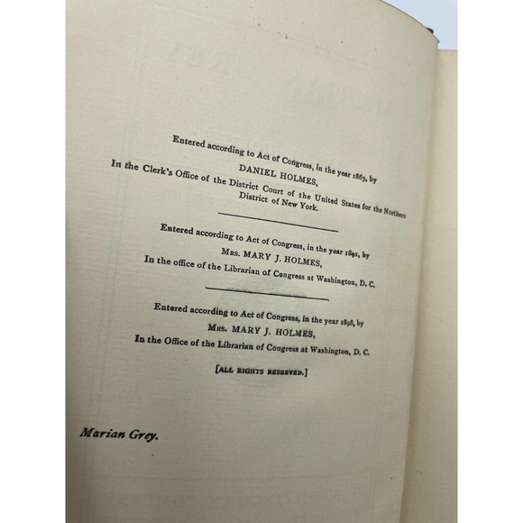 Victorian Vintage Book Marian Gray by Mary J Holmes Beautiful Cover - Picture 6 of 6